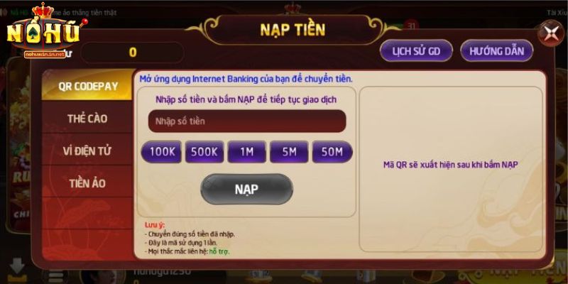 Nạp Tiền NOHUWIN - Hướng Dẫn Quy Trình Nhanh Chóng 2026 Ưu điểm nổi bật khi nạp tiền NOHUWIN